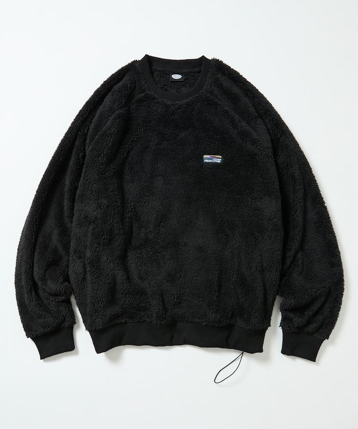 寬鬆版型插肩袖長絨抓絨套頭衫