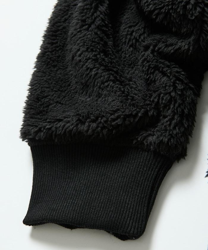 寬鬆版型插肩袖長絨抓絨套頭衫