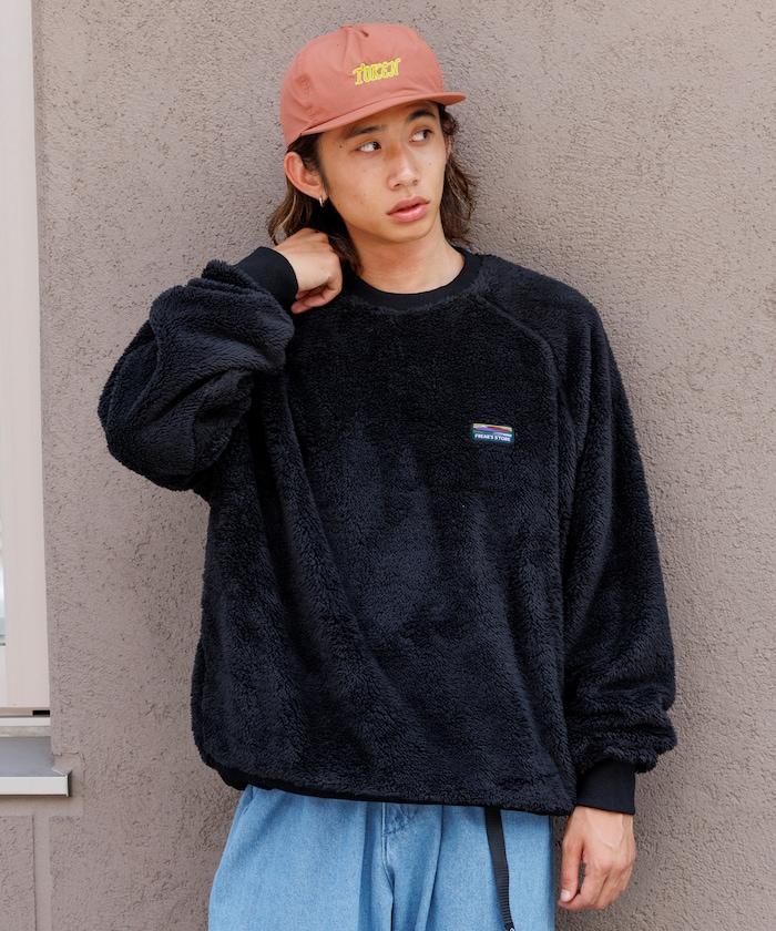 寬鬆版型插肩袖長絨抓絨套頭衫