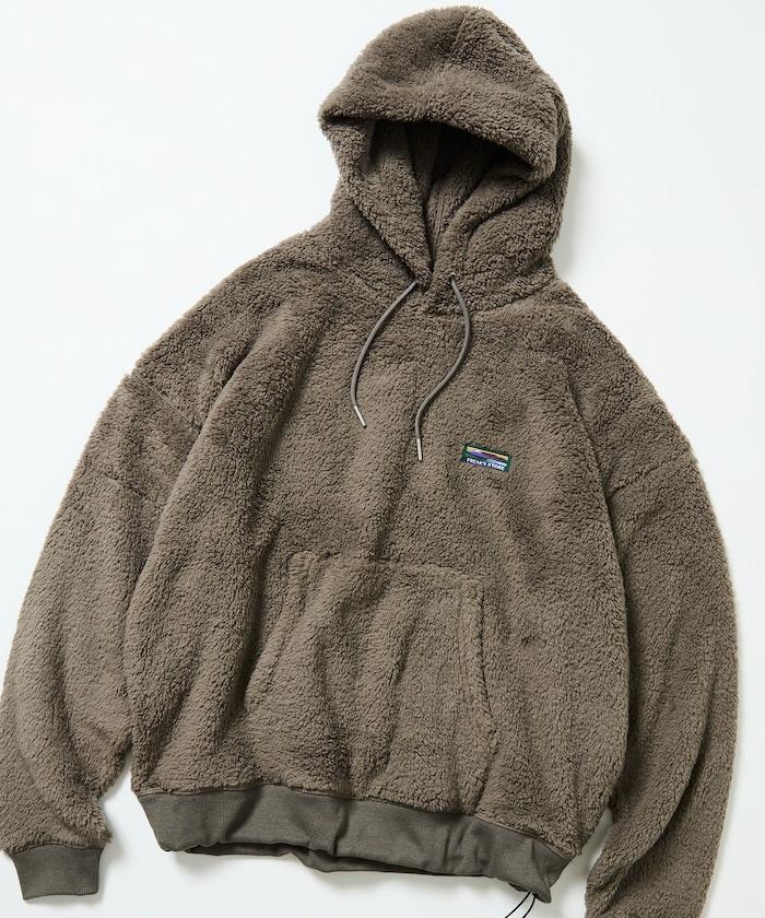 寬鬆版型長絨抓絨套頭連帽衛衣