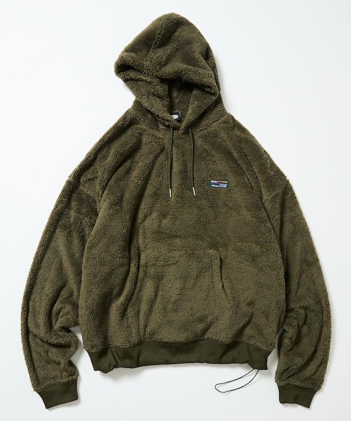 寬鬆版型長絨抓絨套頭連帽衛衣