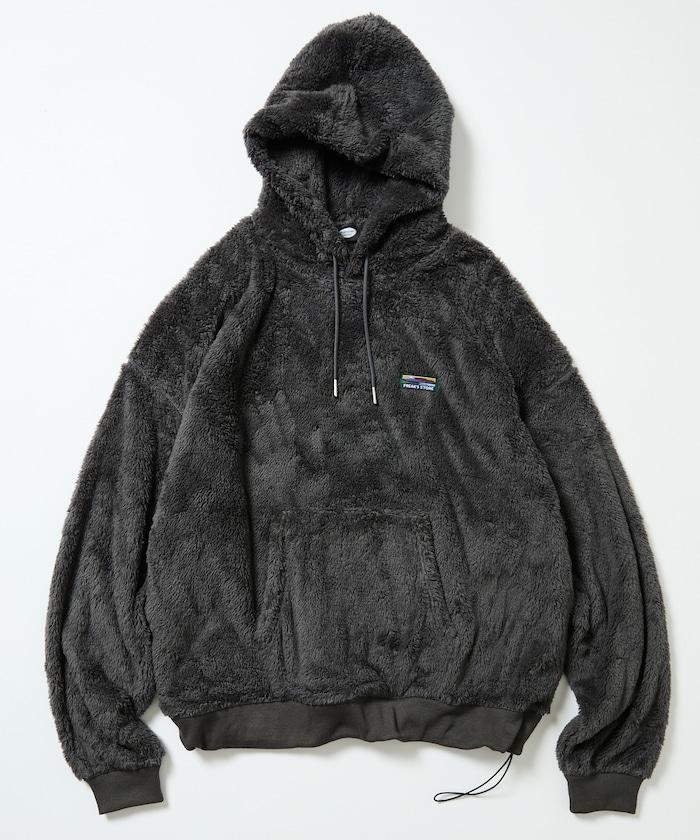 寬鬆版型長絨抓絨套頭連帽衛衣