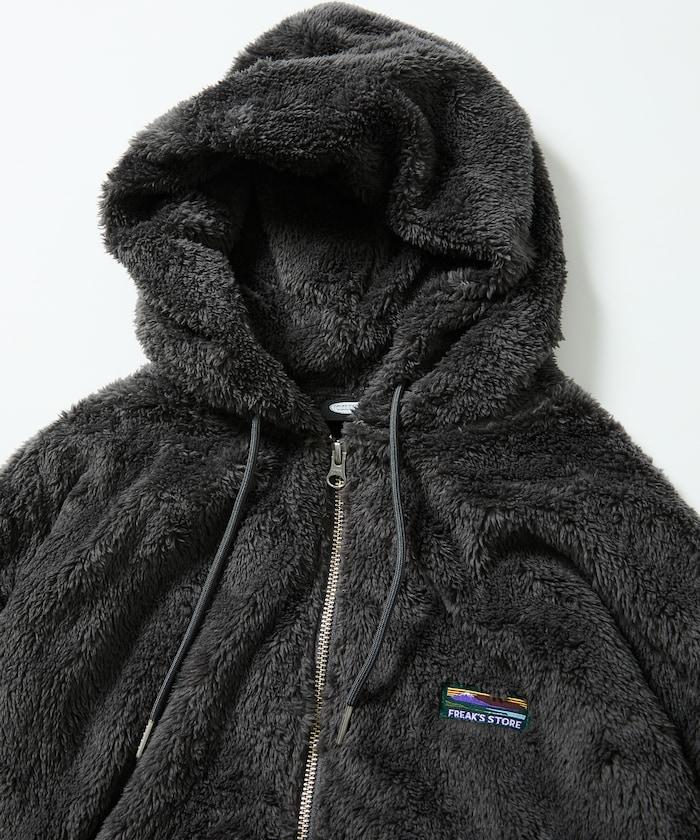 寬鬆版型 單點裝飾 長絨絨面拉鍊連帽衫