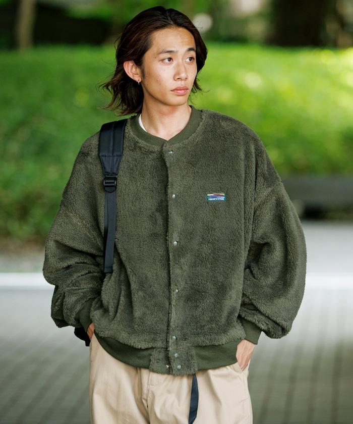 寬鬆版型長絨抓絨圓領開衫