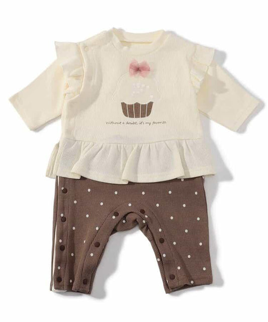 亮片裝飾圖案華夫格連體衣