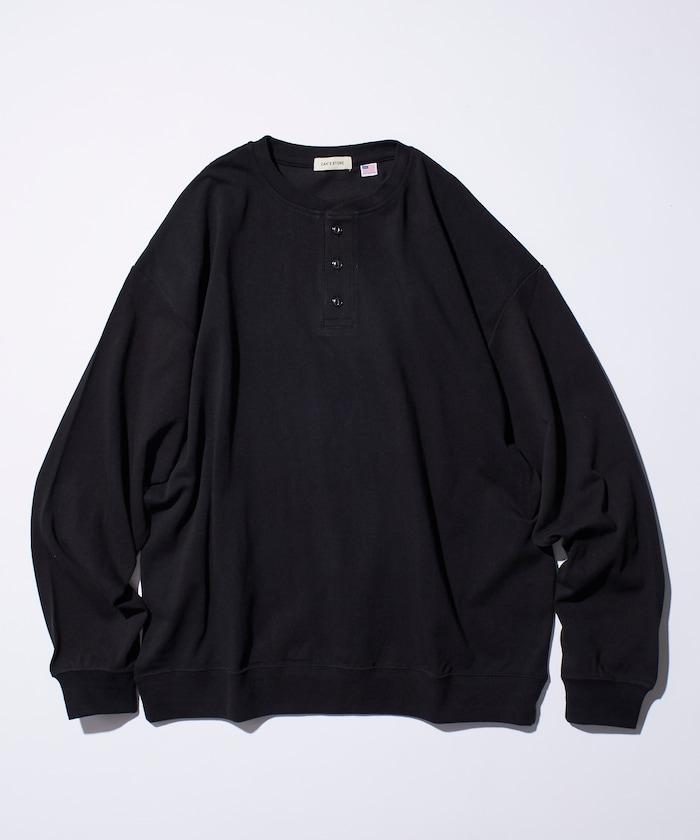 寬鬆版型 USA棉亨利領長袖T恤