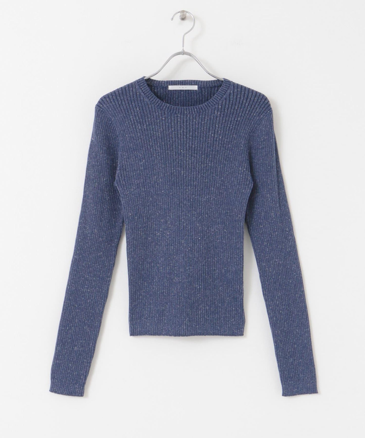 混色羅紋圓領針織衫