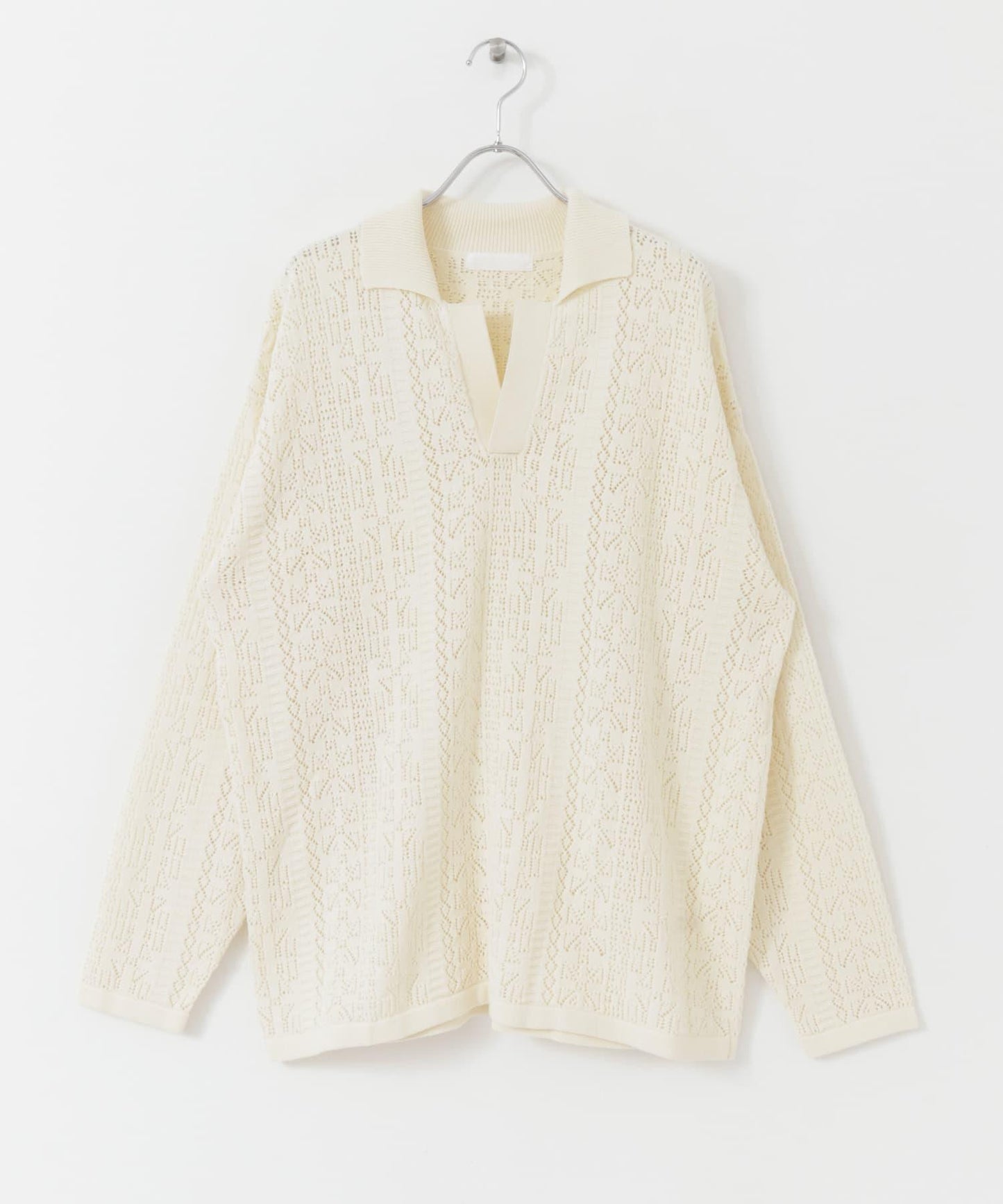 中性蕾絲針織POLO衫