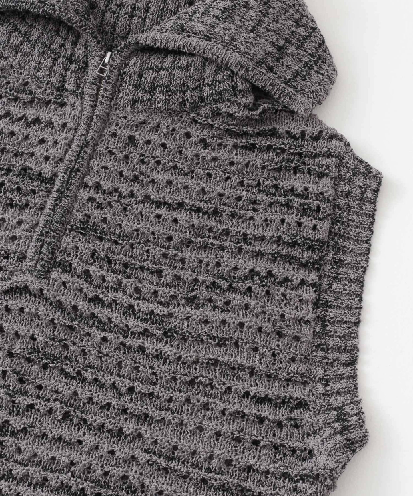 混色半拉鍊針織背心