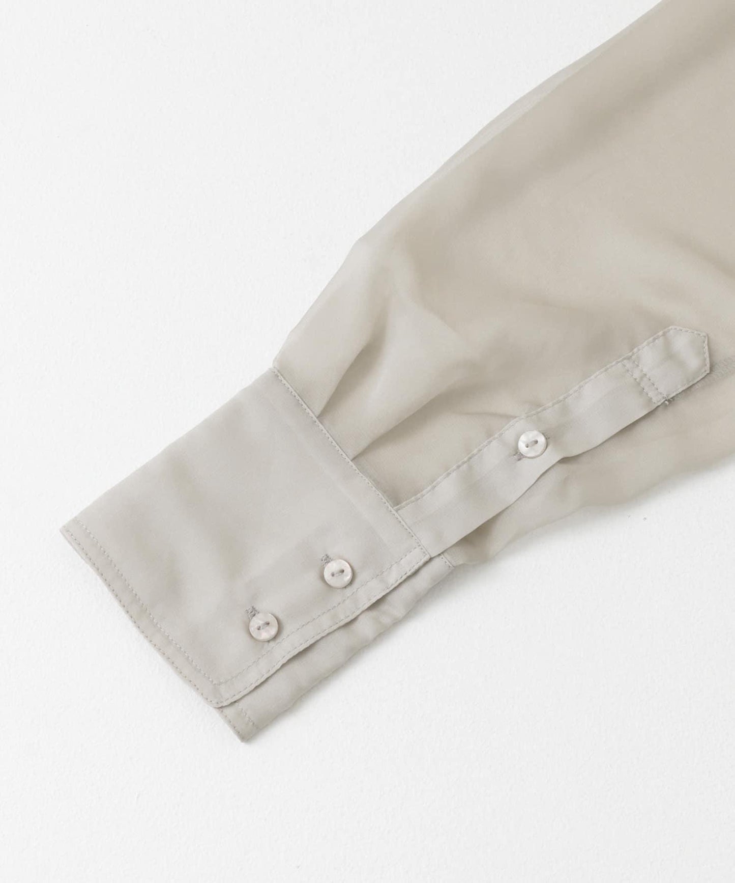 立領香檳色薄紗襯衫