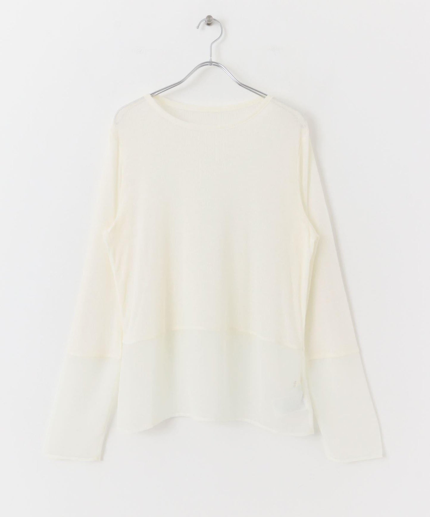 拼接透視長袖上衣