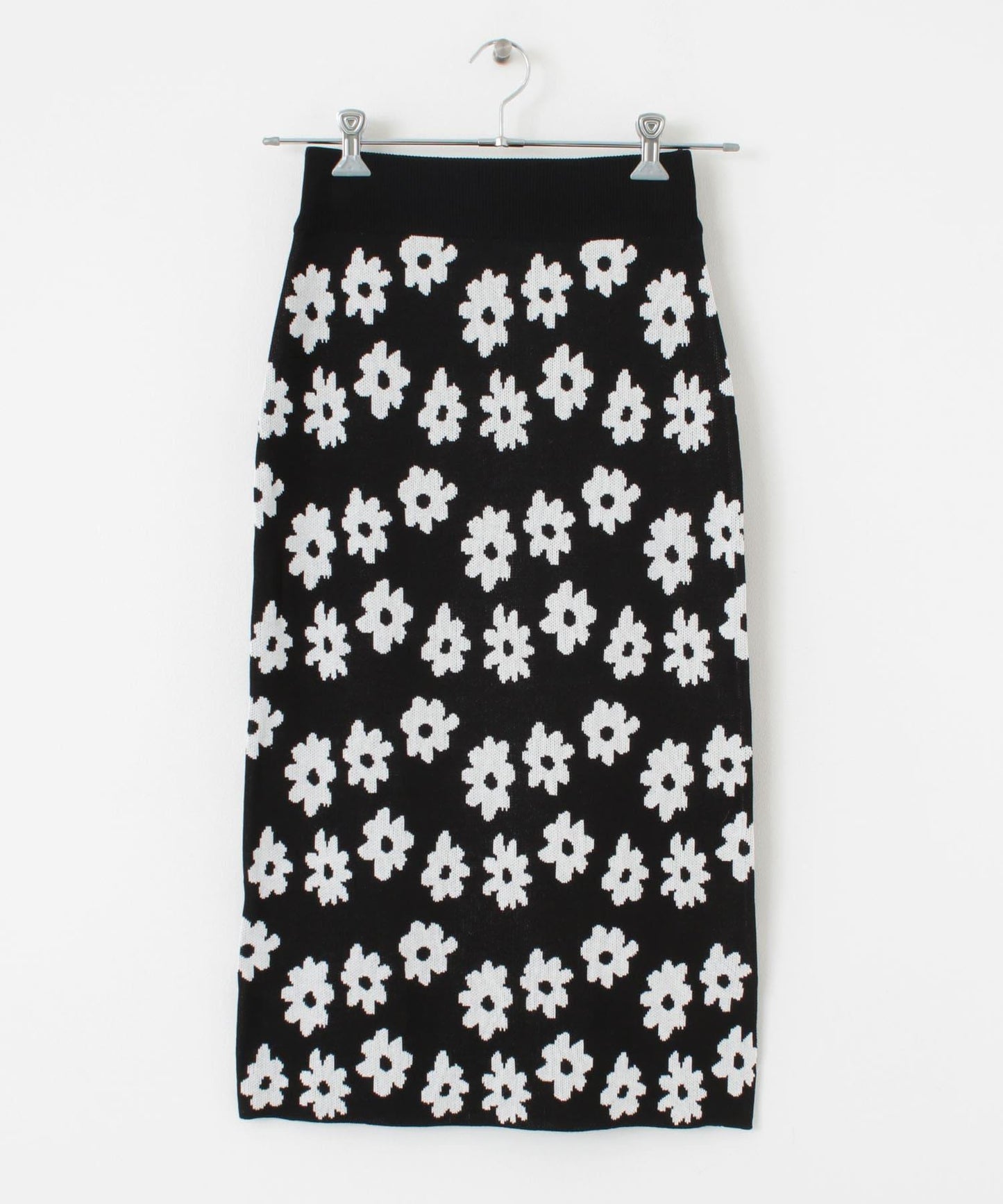 花卉圖案針織修身裙