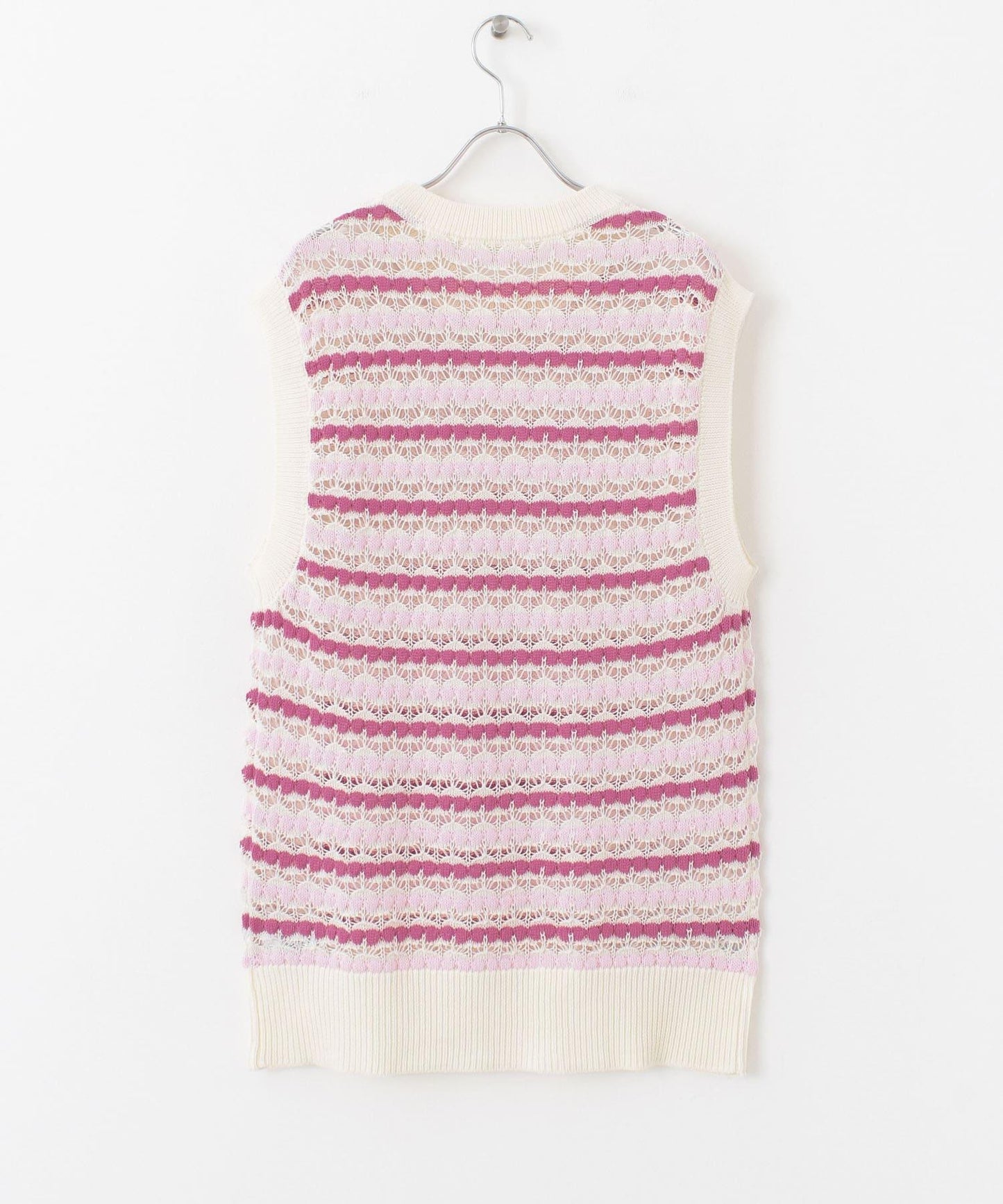 彩色鏤空針織背心