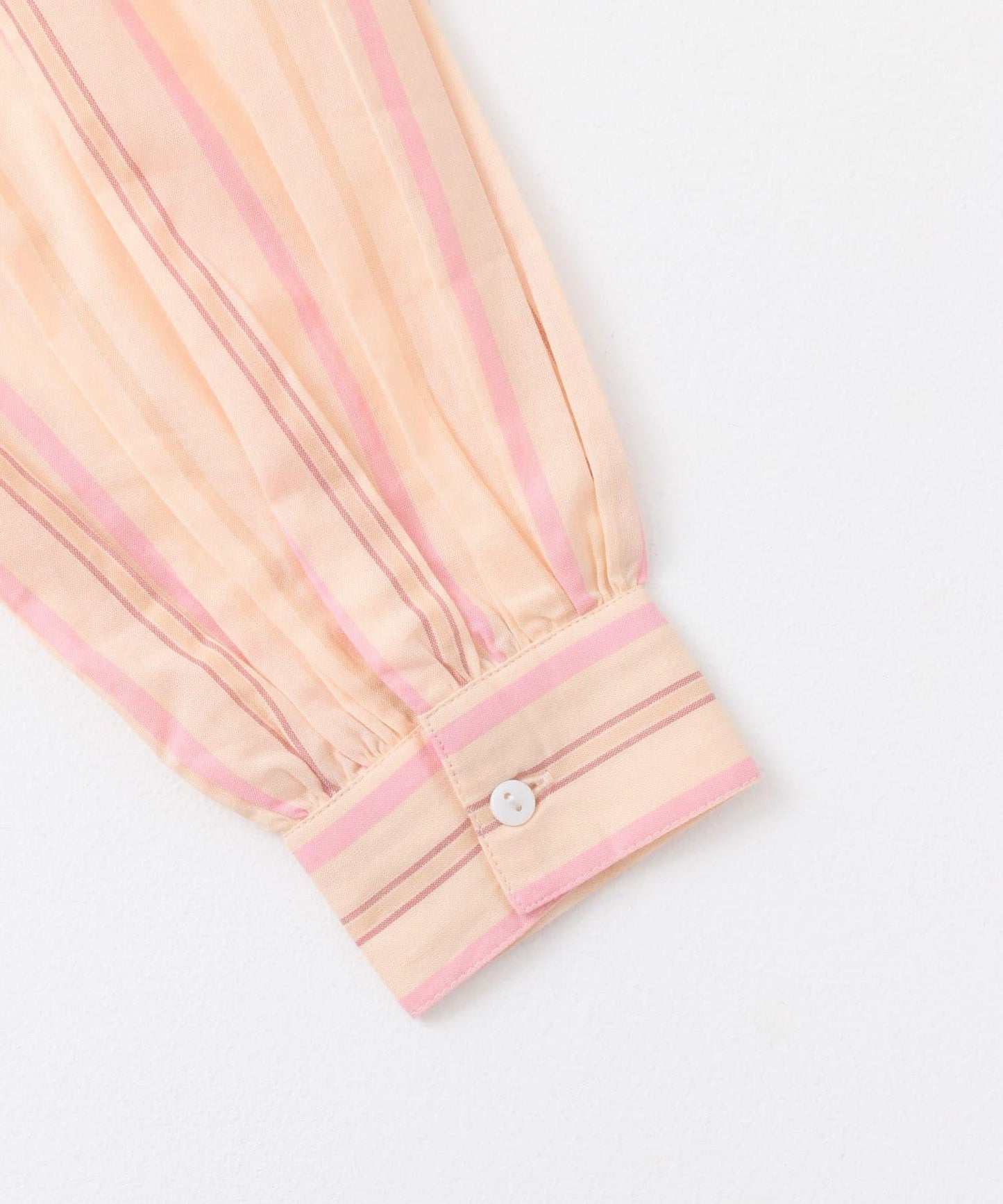 輕盈棉質拼接條紋襯衫