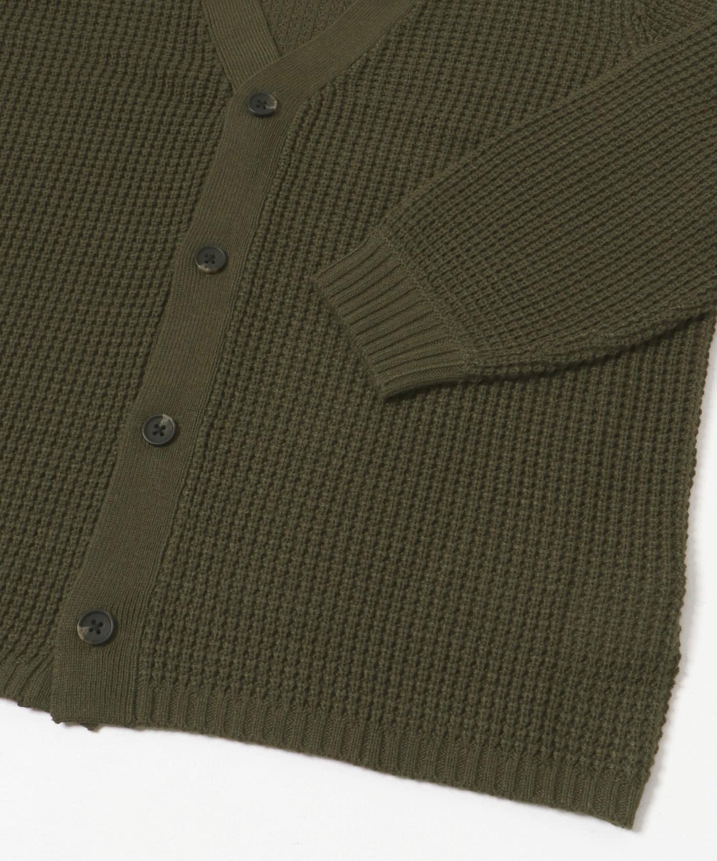 華夫格編織V領針織開衫