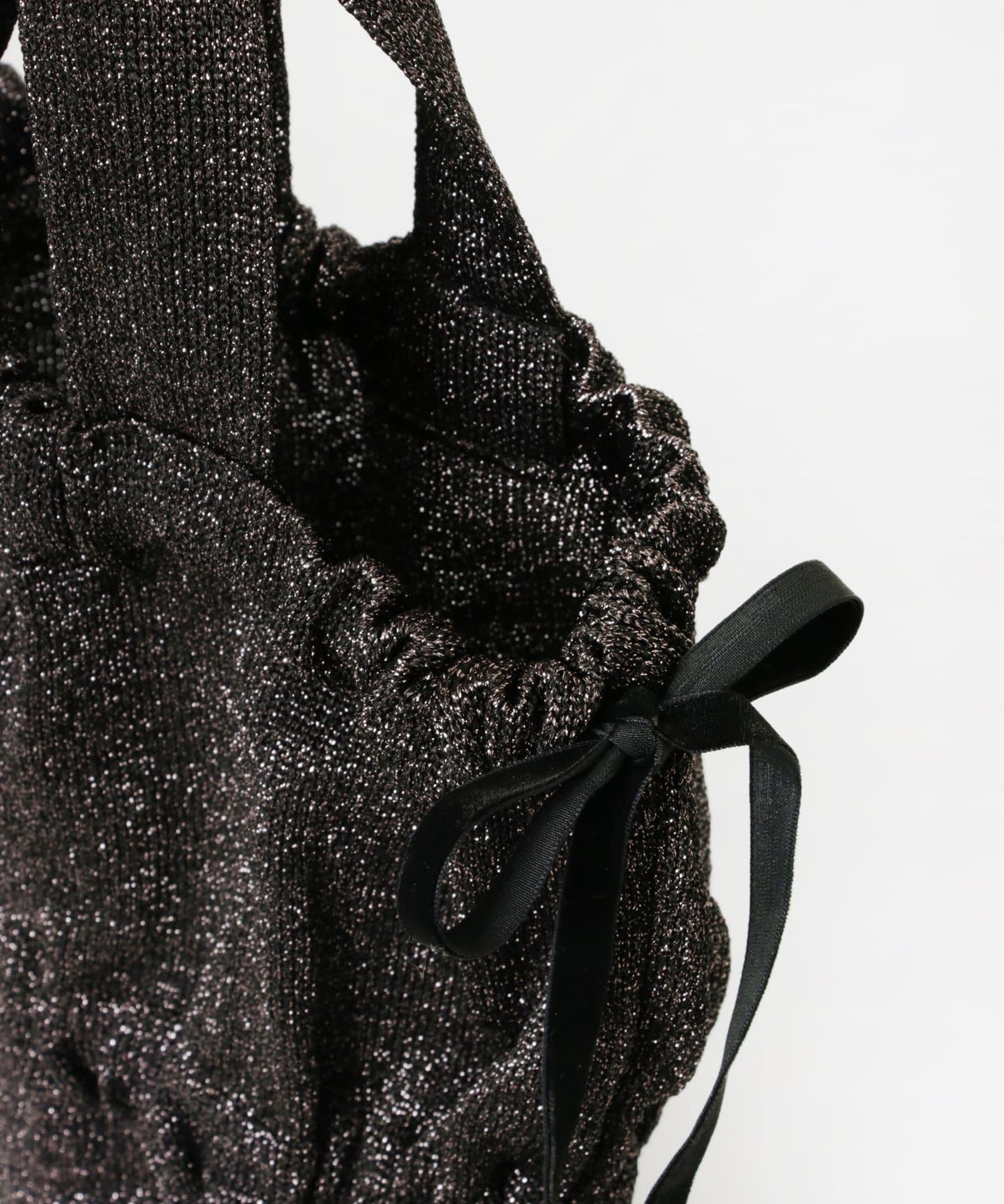 亮片針織蝴蝶結手提包