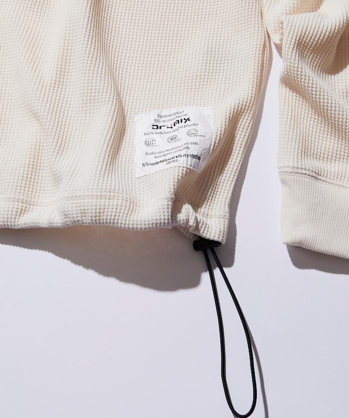 Drymix(R) / 乾爽混紡寬鬆版型華夫格亨利領T恤