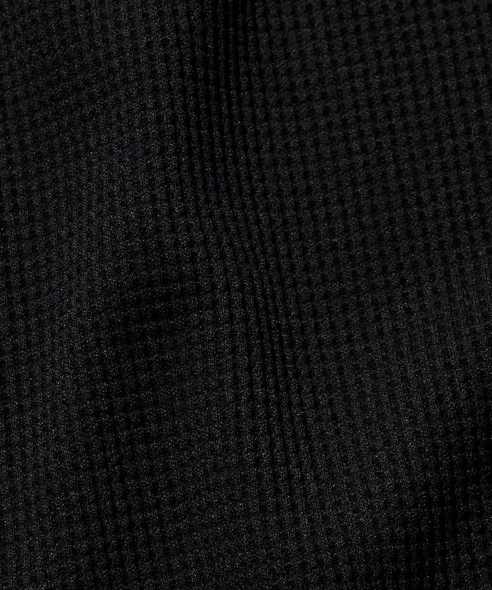 Drymix(R) / 乾爽混紡寬鬆版型華夫格亨利領T恤