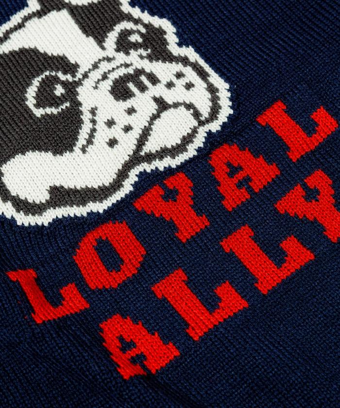 寬鬆版型提花圓領針織衫 / DOG LOYAL ALLY