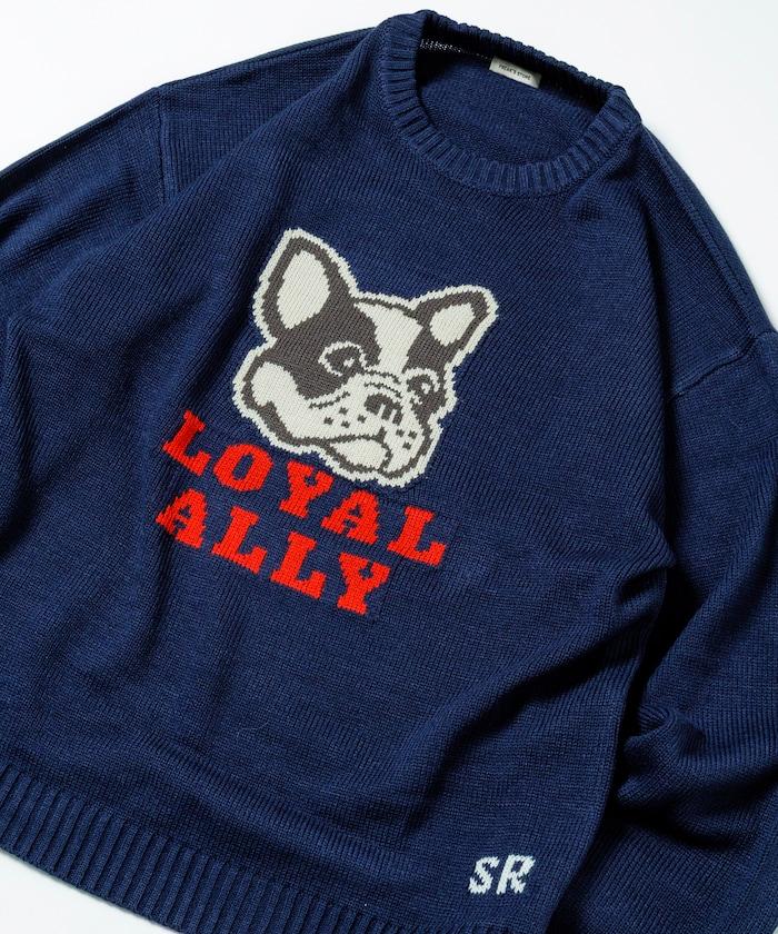 寬鬆版型提花圓領針織衫 / DOG LOYAL ALLY