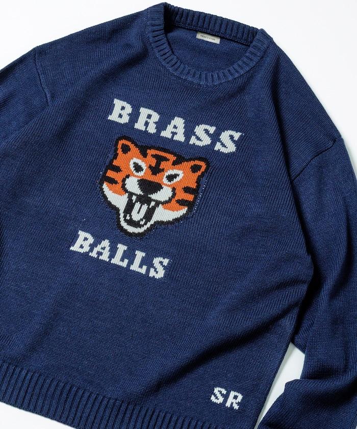 寬鬆版型提花圓領針織衫 / TIGER BRASSBALLS