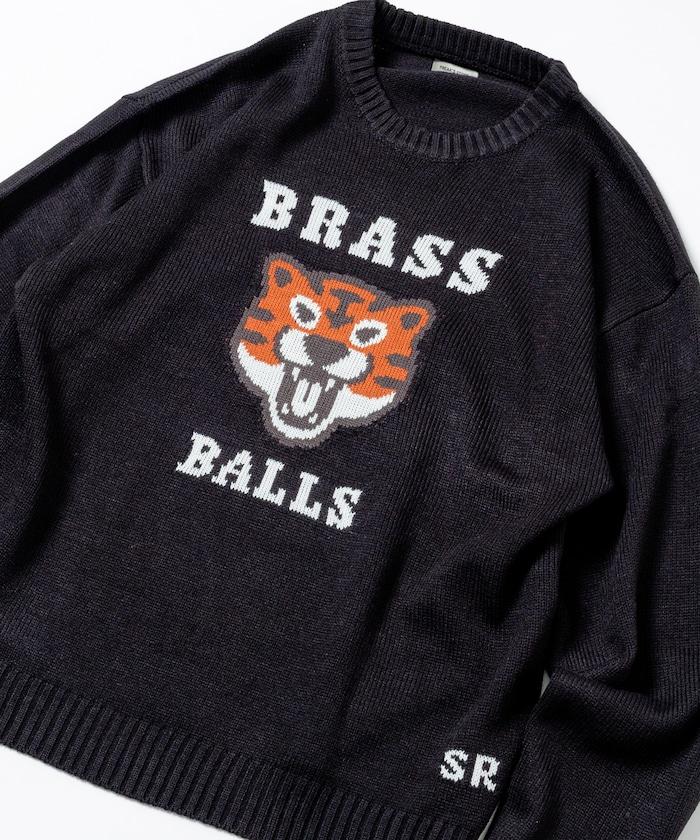 寬鬆版型提花圓領針織衫 / TIGER BRASSBALLS