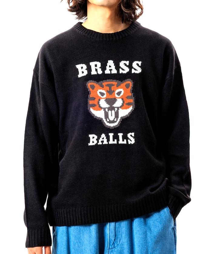 寬鬆版型提花圓領針織衫 / TIGER BRASSBALLS