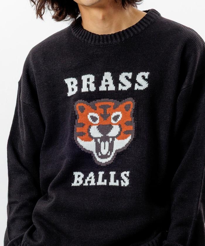 寬鬆版型提花圓領針織衫 / TIGER BRASSBALLS