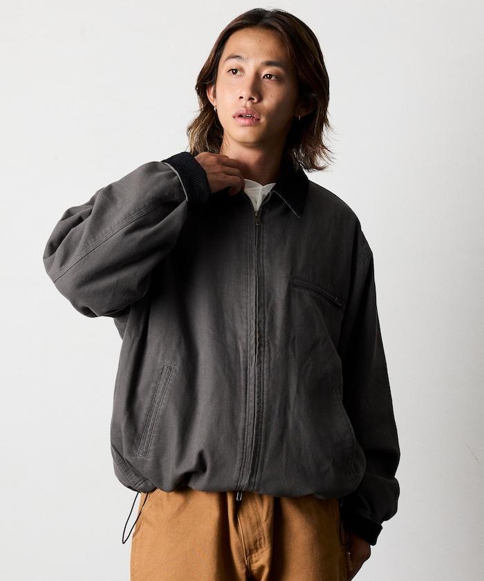 寬鬆版型燈芯絨拼接鴨絨夾克