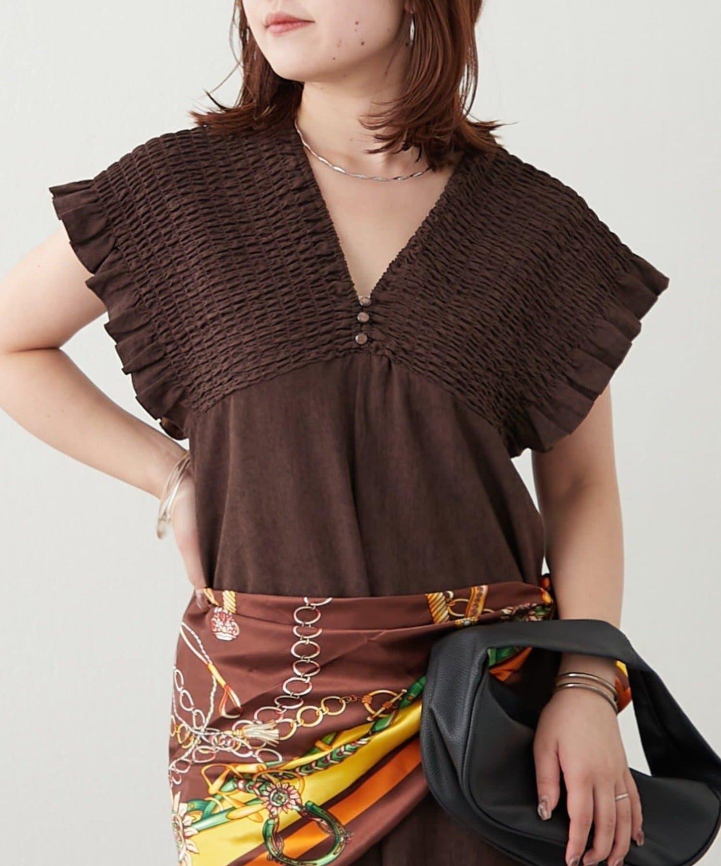 桃色磨毛褶皺揹帶褲