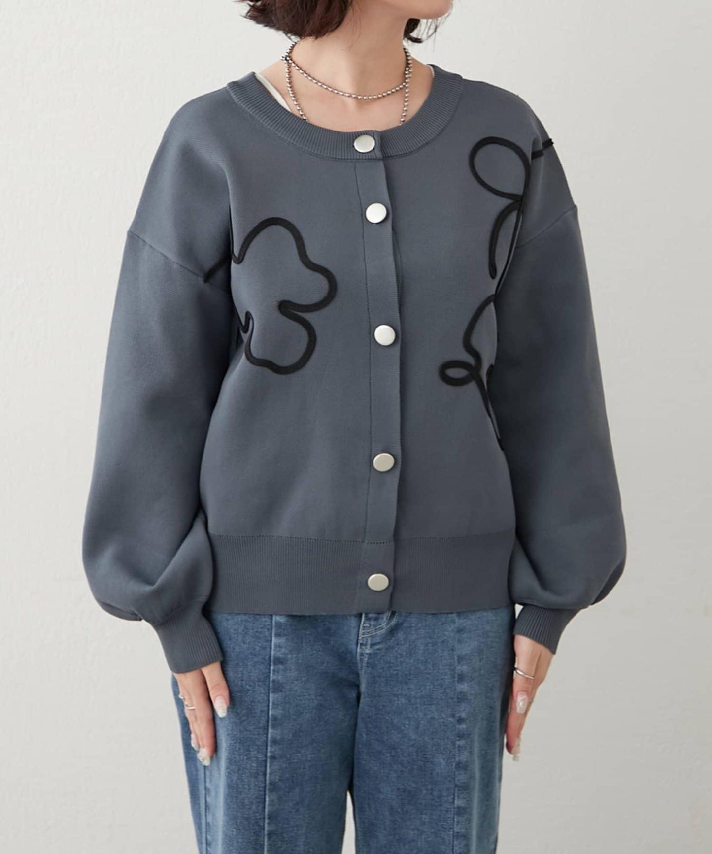 【前後兩穿】繩繡花開衫