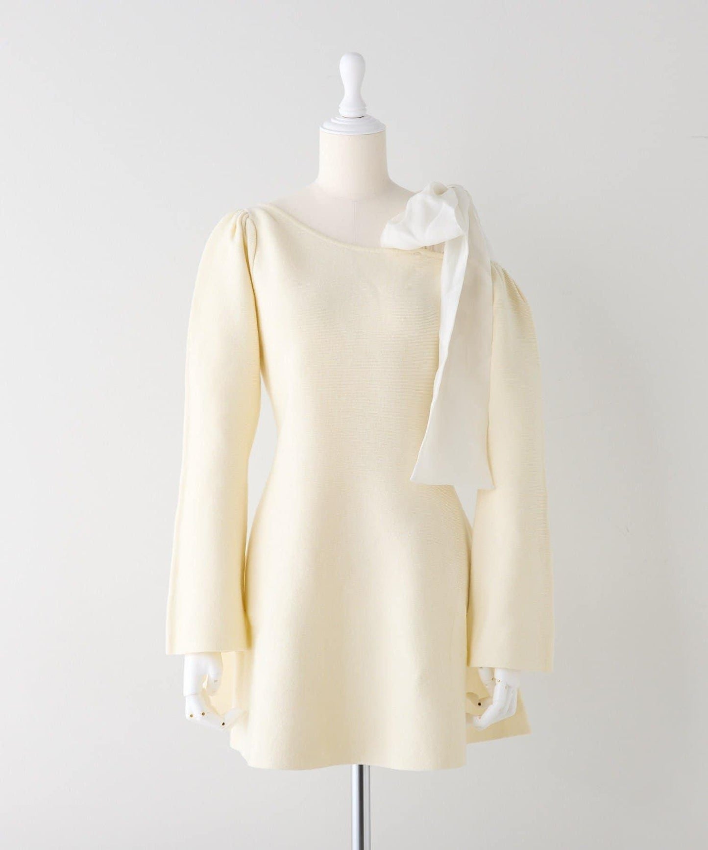 【one after another】肩帶蝴蝶結迷你連衣裙