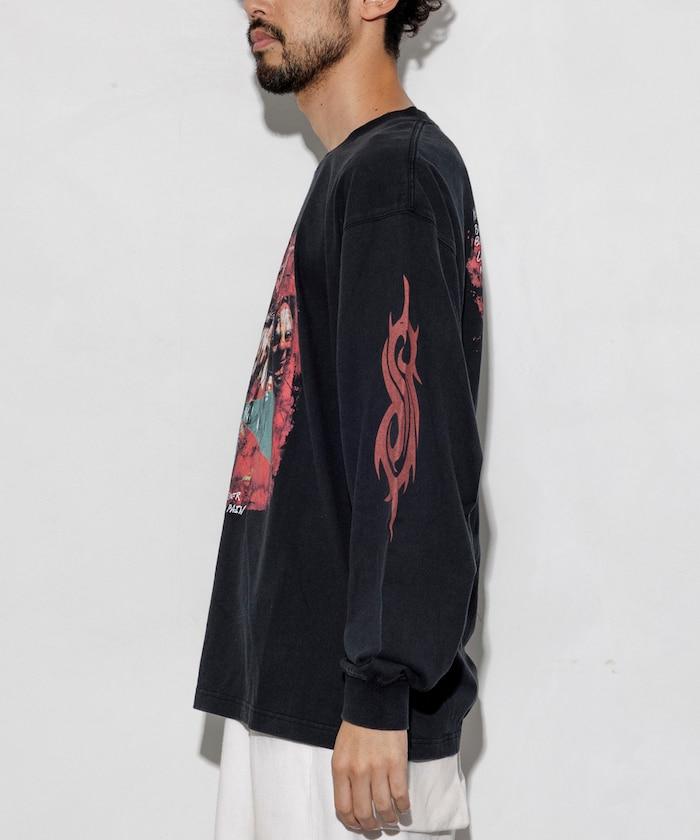 【限定】復古風 Slipknot 背面印花長袖T恤