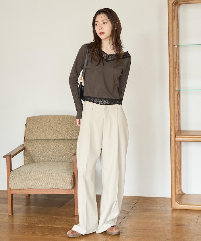 2way蕾絲長袖上衣