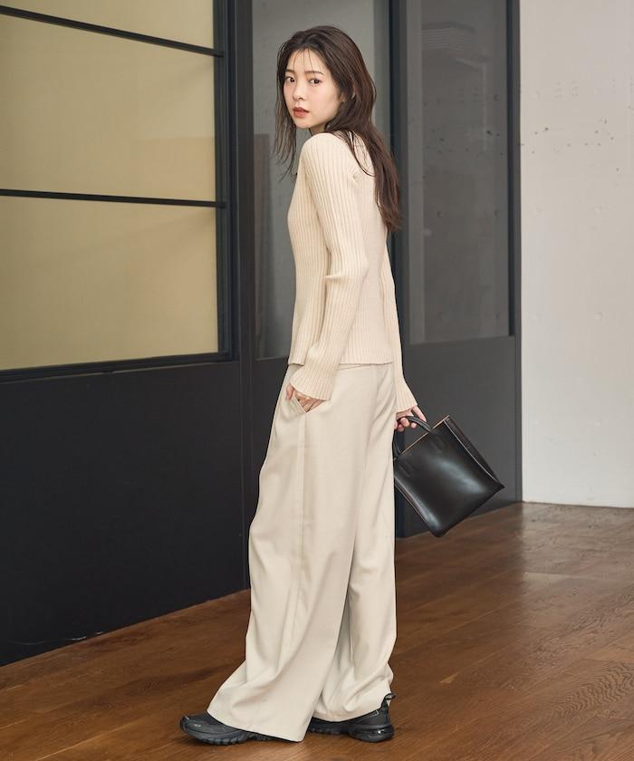 拼接紐釦針織開衫套頭衫