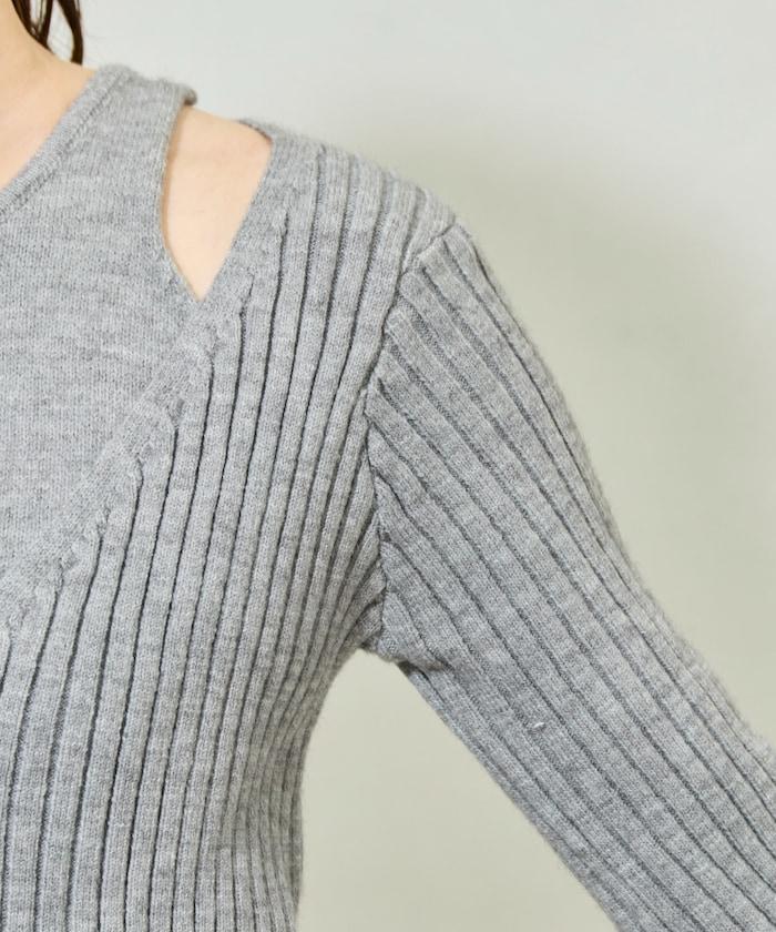 拼接紐釦針織開衫套頭衫