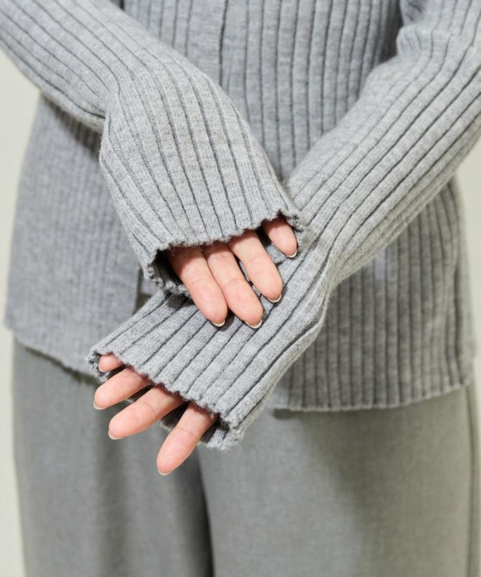 拼接紐釦針織開衫套頭衫