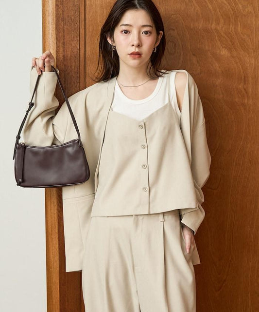 柔軟觸感斜紋吊帶背心套裝(可搭配套裝)