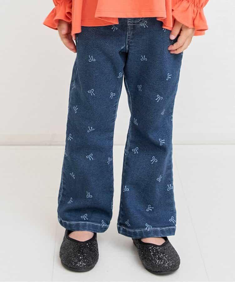 花紋喇叭長褲 10分丈