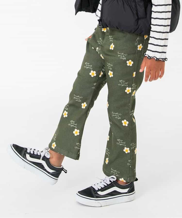 花紋喇叭長褲 10分丈