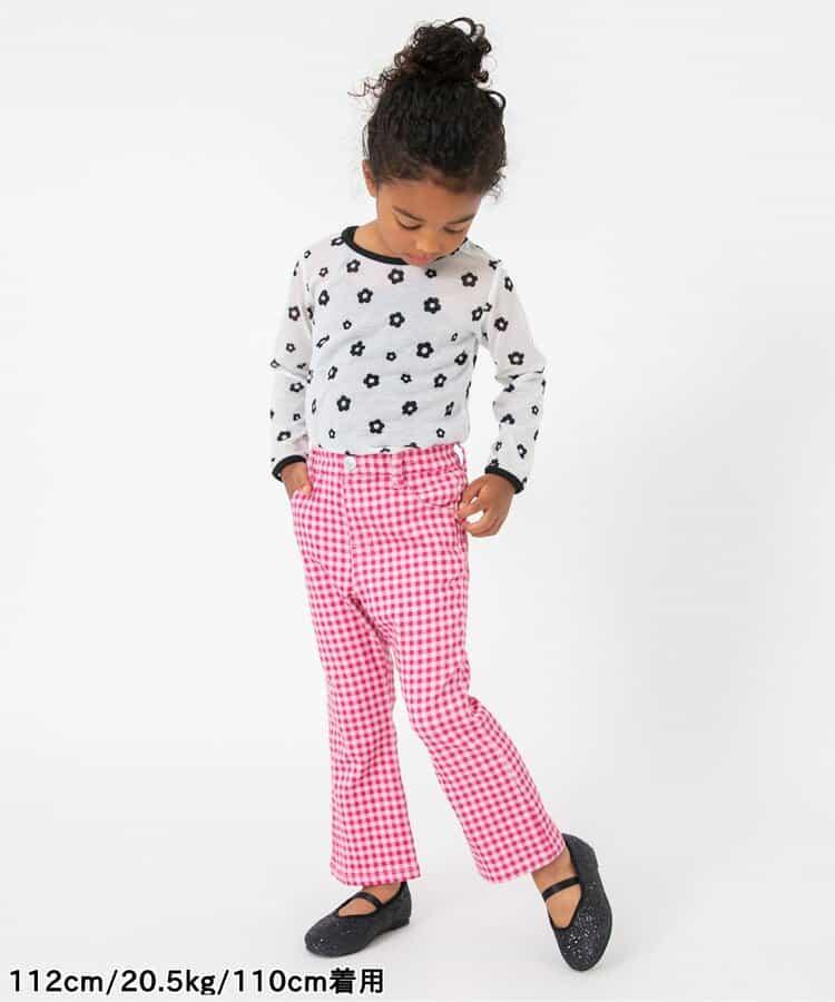 花紋喇叭長褲 10分丈