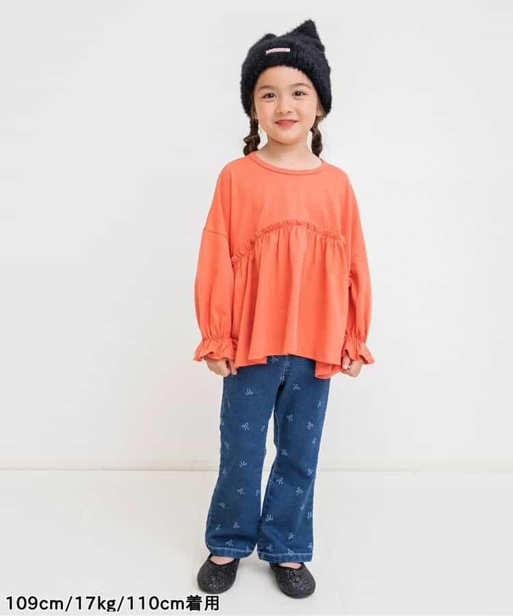 花紋喇叭長褲 10分丈