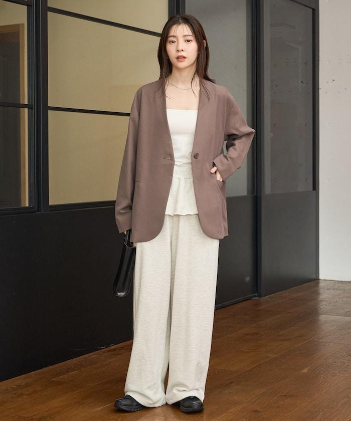 荷葉邊拼接內裡毛圈衛褲