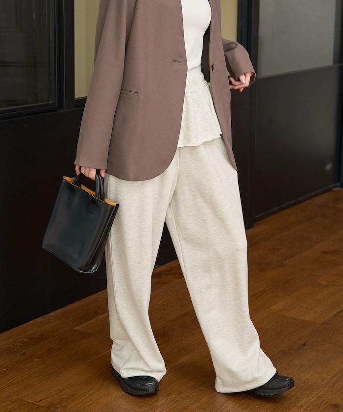 荷葉邊拼接內裡毛圈衛褲