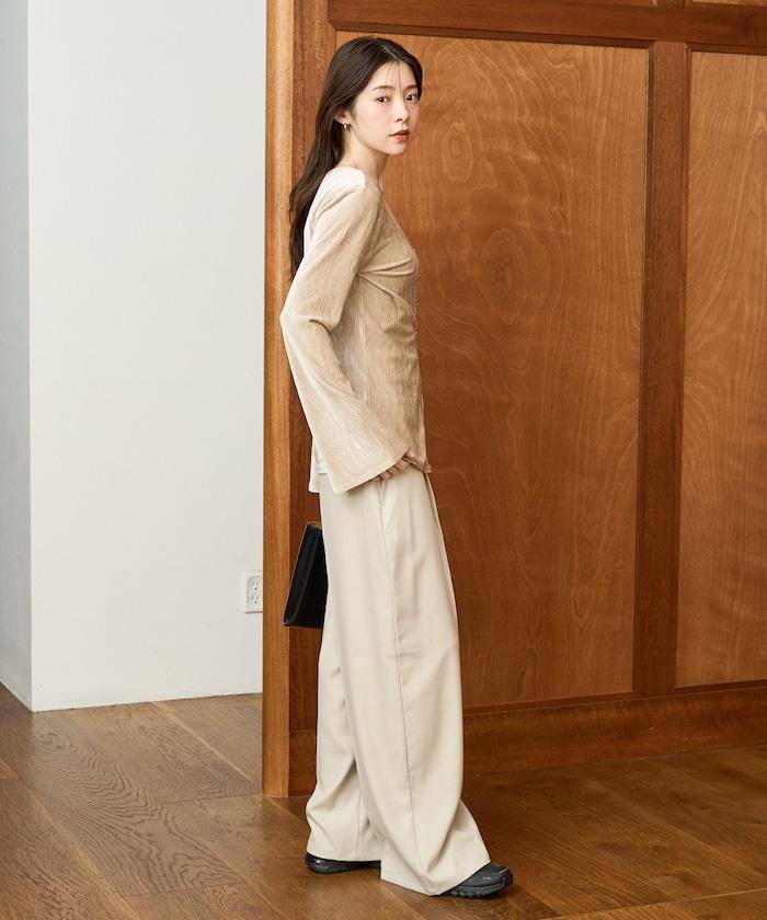 楊柳天鵝絨釦子上衣