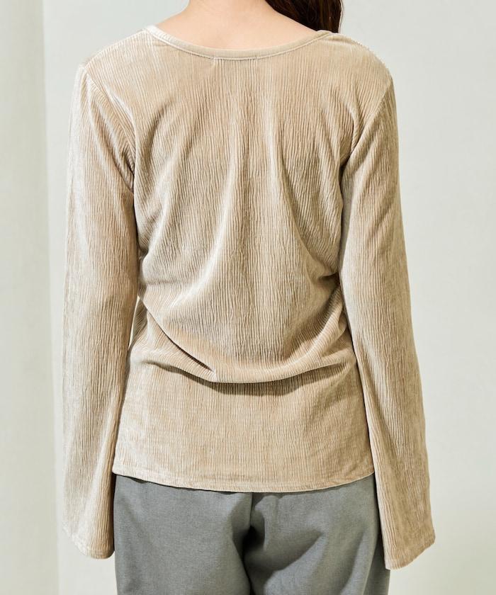 楊柳天鵝絨釦子上衣