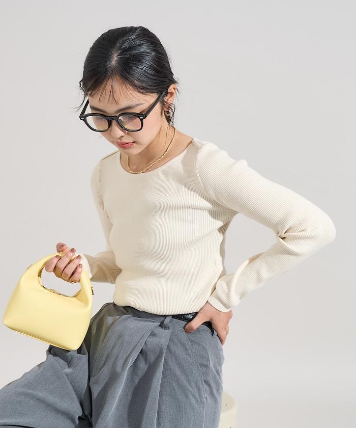 可機洗含絲船領羅紋針織衫