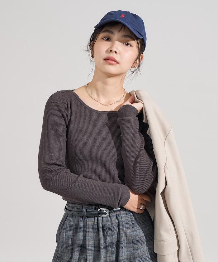 可機洗含絲船領羅紋針織衫