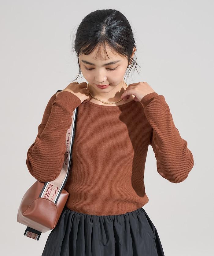 可機洗含絲船領羅紋針織衫