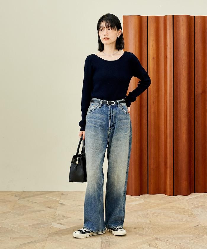 可機洗含絲船領羅紋針織衫